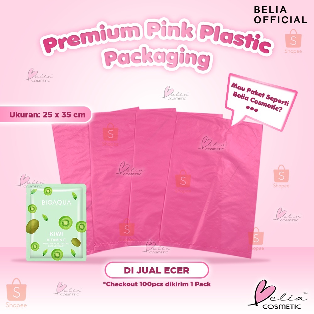 ❤ BELIA ❤ Premium Pink Plastic Packaging BESAR | ECER dan Pack | Kantong Kemasan Plastik | Packing | Packaging | Waterproof