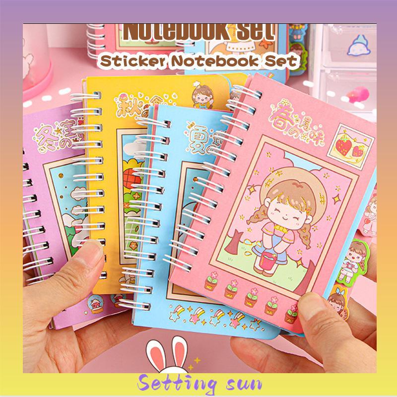 Buku Catatan Lucu Siswa Scrapbook Coil  Buku Portabel  Dengan Stiker Di Dalamnya TN