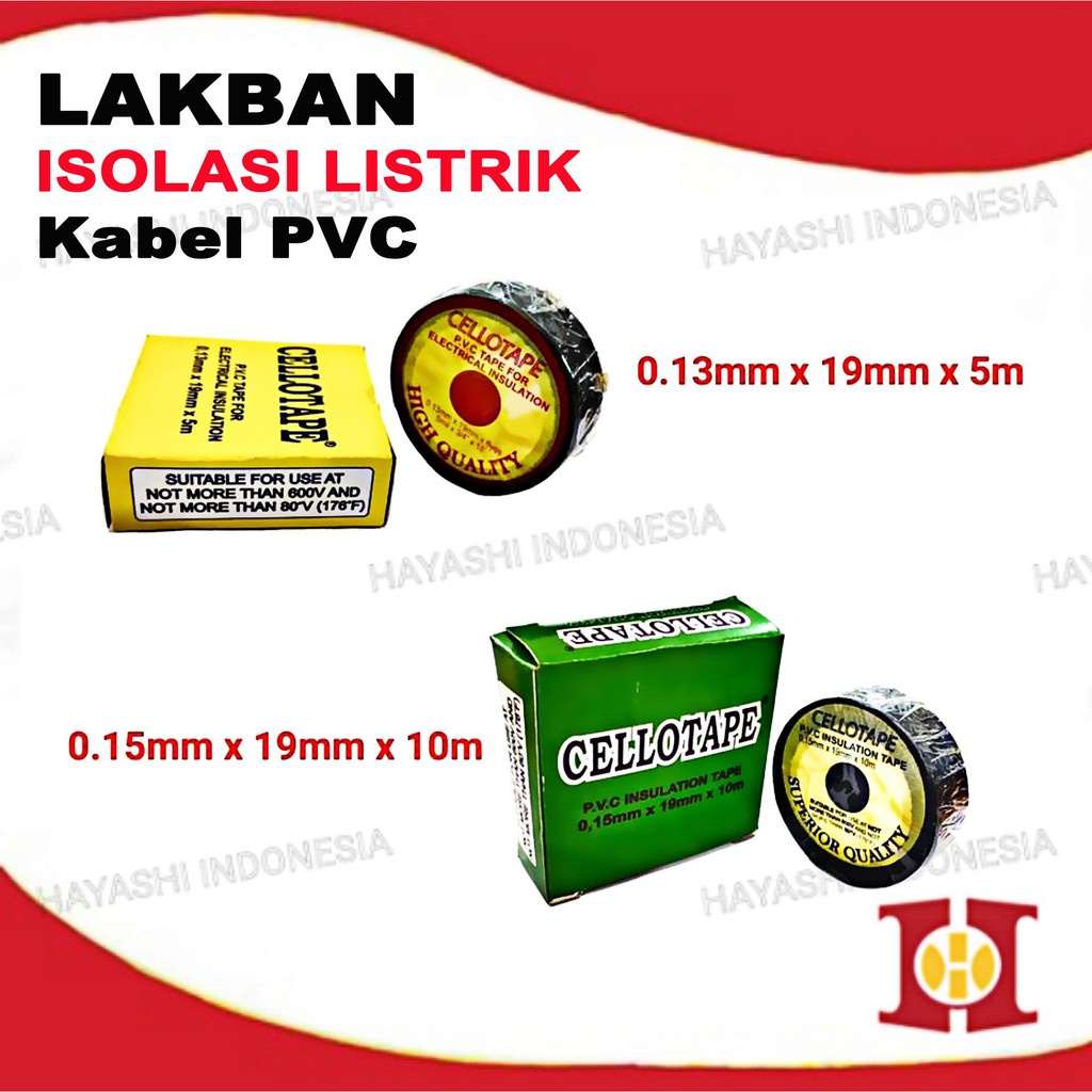 Isolasi Listrik Lakban Kabel PVC Tape Hitam Asli Original Termurah-10pcs