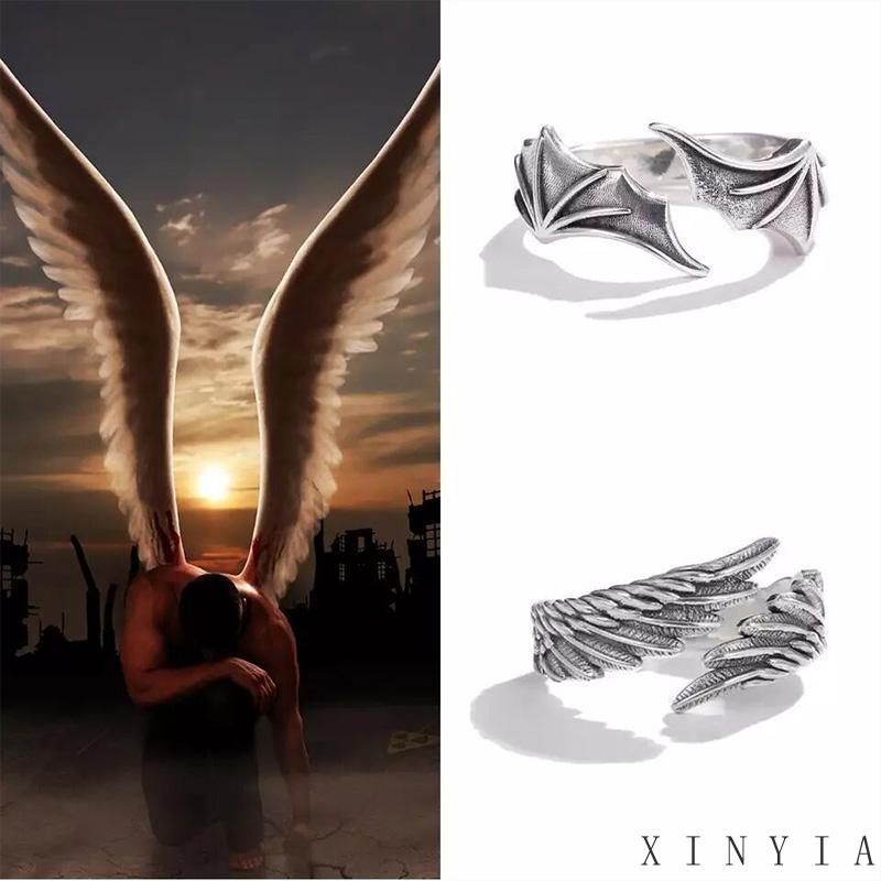 【bayar di tempat】Angle Wing Ring cincin sayap malaikan lucifer devils unisex pria wanita