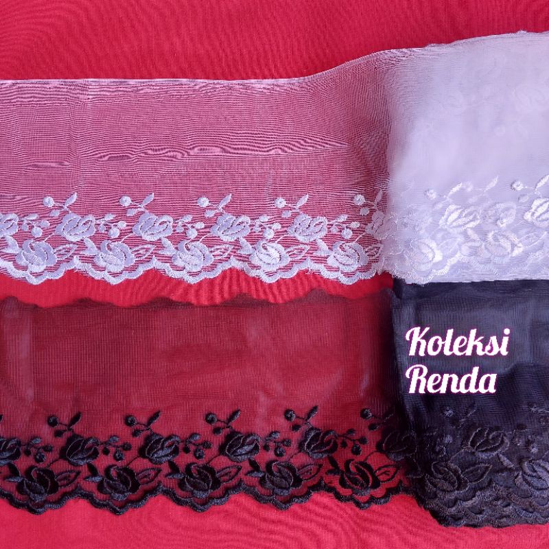 Renda tile lebar 10cm, renda tulle isi 15yard