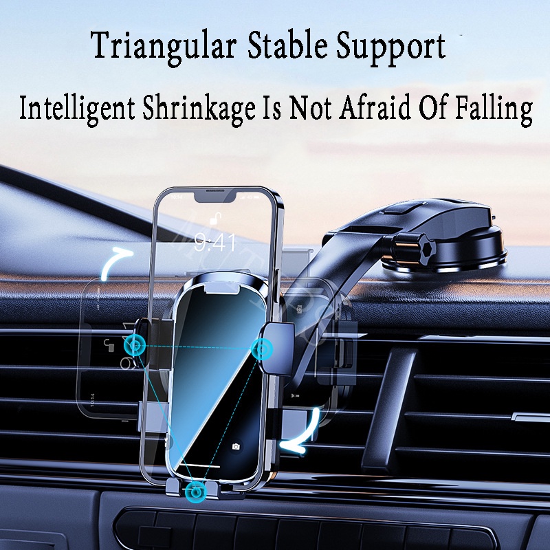 New Suction Dashboard Mobil Phone Holder Ekspanding Otomatis Rotasi Bebas Braket GPS Handphone