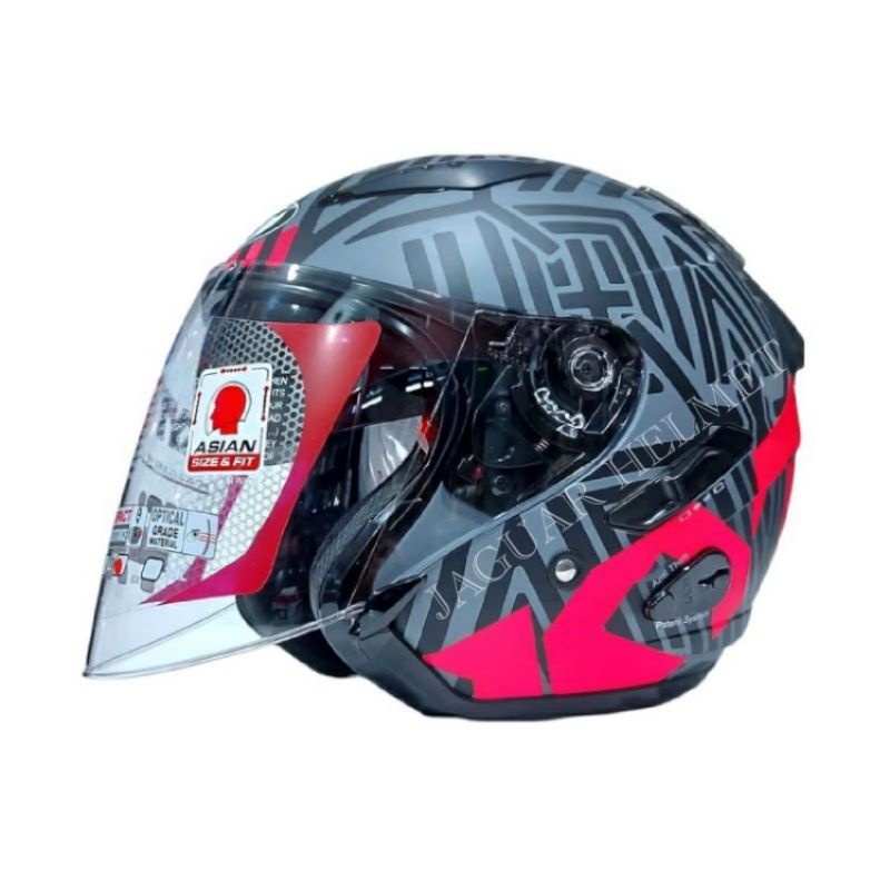 HELM KYT GALAXY R MOTIF NEON GREY PINK DOP SNI DOT ORIGINAL