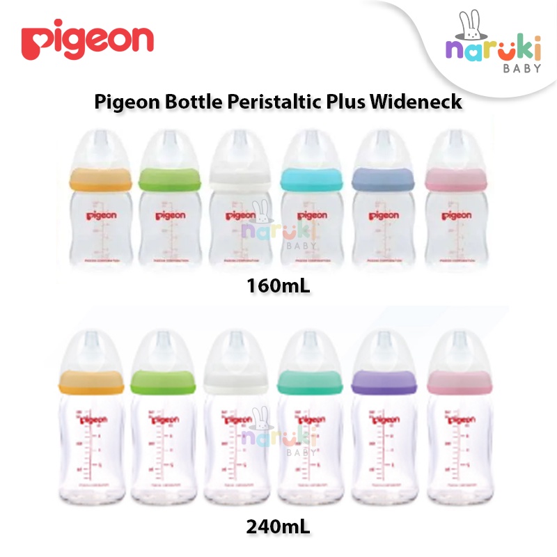 Botol Susu Pigeon Peristaltic Plus Wideneck Soft Touch Wide Neck Bottle 160mL 240mL isi 1pcs