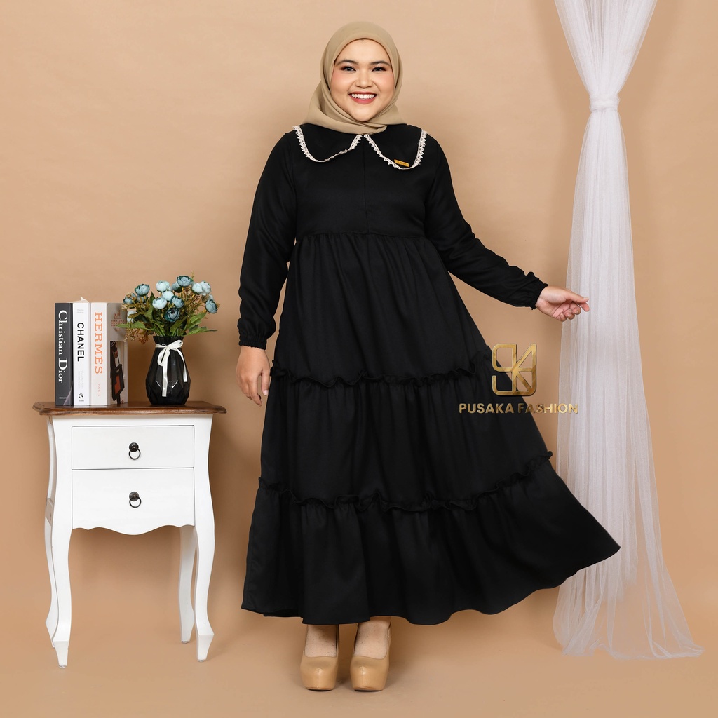 BELA MAXY Gamis perempuan dewasa jumbo pakaian muslim wanita bigsize muat sampai 80kg+ ada size fashion muslimah terbaru long dress kekinian modern murahberkualitas warna putih hitam merah bata hijau army lilac kuning lemon mustard broken white dusty moca