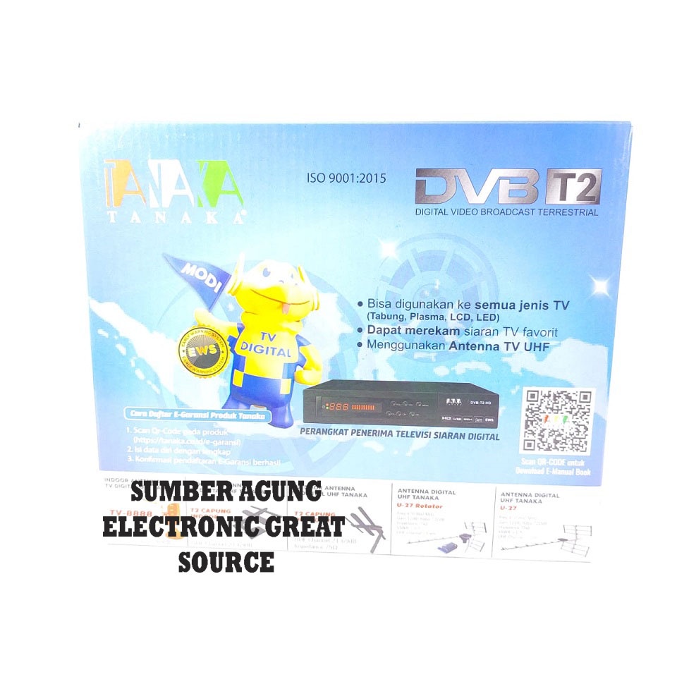 Tanaka STB Set Top Box Biru Untuk Siaran Digital Body Besar Sudah EWS