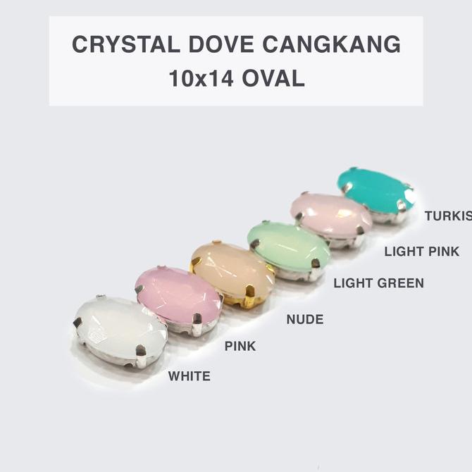 Kristal Doff Cangkang 10x14 OVAL @100pcs (mata jahit)