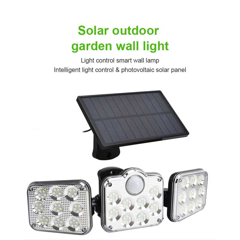 ( 100% BARANG ORI ) OOBEST Lampu Solar 138 LED Three Head Human Sensing Remote Control - JD-2858A