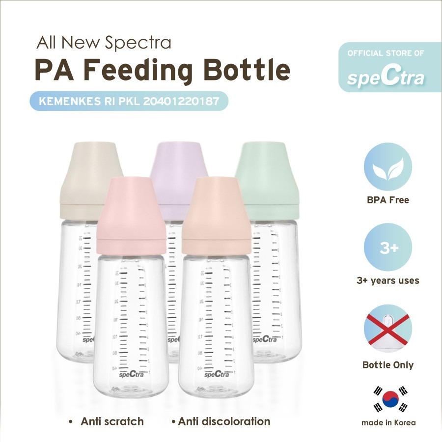 Spectra PA Baby Feeding Bottle 260ml (Tanpa Nipple/Dot)
