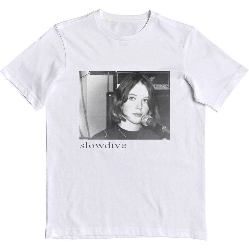 KAOS BAJU SLOWDIVE WHITE | T-SHIRT BAND SLOWDIVE | BAJU BAND SLOWDIVE PUTIH PRIA