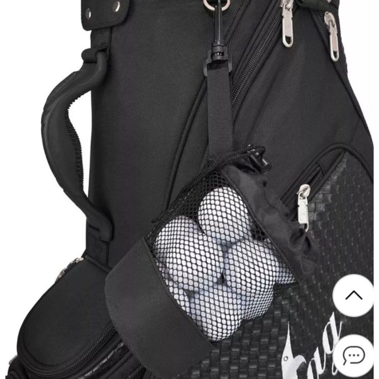 Tas Bola golf jaring nilon hitam khusus Tas penyimpanan Bola golf aksesoris golf saku korset bola golf.