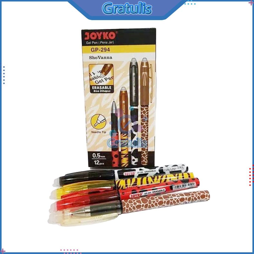 

GEL PEN SHOVANNA JOYKO DAPAT DIHAPUS [GP-294/1 PACK] / ERASABLE PULPEN 1 PAK / BOLPOIN / BOLPOINT / BALPEN / PENA JEL 12 PCS MURAH TINTA HITAM BISA DI HAPUS 0.5 MM