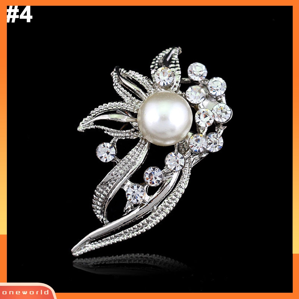 [WONE] Elegan Berlian Imitasi Mutiara Capung Bunga Pernikahan Lady Bros Pin Hadiah