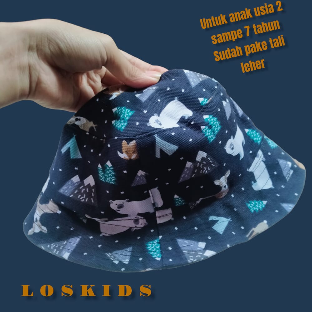 Topi Bucket Anak Laki Laki / Perempuan Gambar Lucu Print 2023