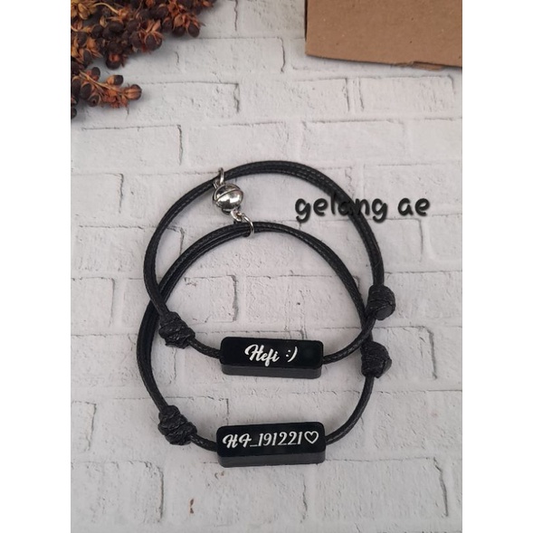 GELANG COUPLE MAGNET CUSTOM BALOK ( FREE BOX )