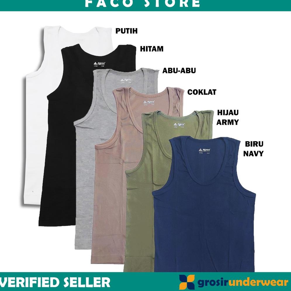 Singlet Cowok Kaos Dalam Pria Men Underwear Strechable Laki-Laki AGREE [1 PC] –LWL.21De22ᵞ