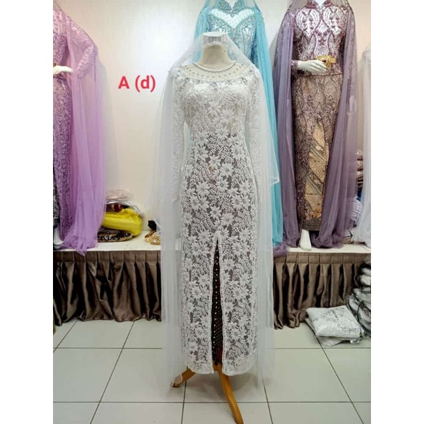 ready kebaya akad nikah Payet sematakai satu set rok kerudung selayer bahu)