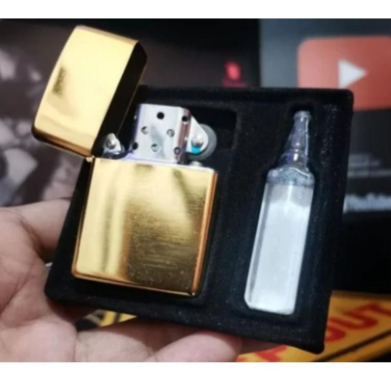 ㅉ TERMURAH - ZIPPO GOLD BERDENTING KW SUPER - ZP SET 208-2 INCLUDE MINYAK LANGSUNG CHECKOUT 2378 ღ