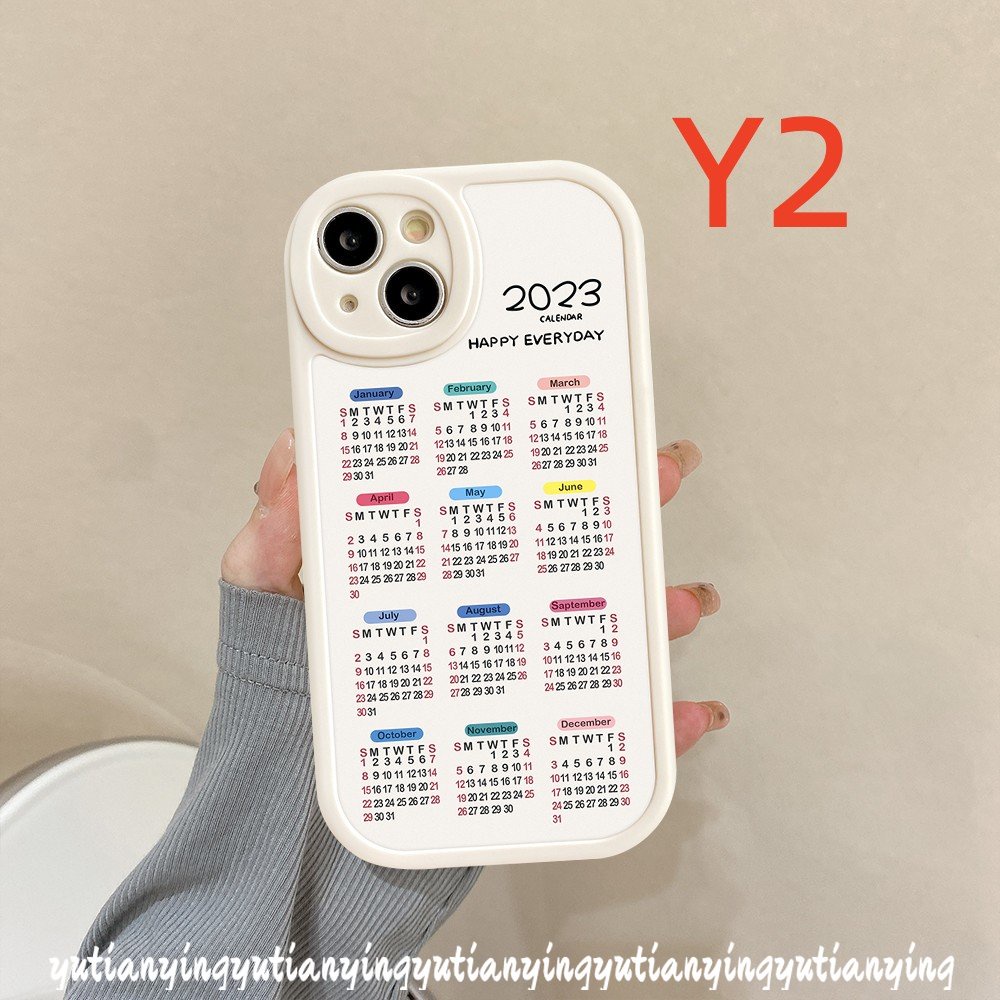 IPHONE Casing Couple Cocok Untuk Iphone11 12 13 Pro Max6 7 6S 8plus 14 Pro Max XR X XS Max XS 2023kalender Soft TPU Case Cover