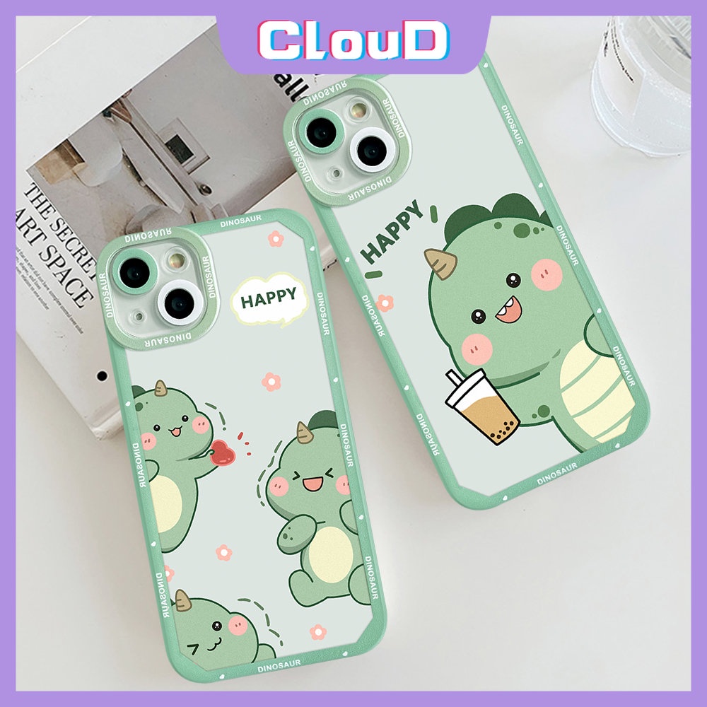 Casing Soft Milk Tea Case Samsung A04s A13 A12 A23 A10 A32 A52 A33 A22 A50s A03 A20s A02 M23 A72 A03s A30s A52s A50 A21s A51 A11 A71 A53 A73 A20 A30 A31 Sarung Dinasour Kartun Lucu