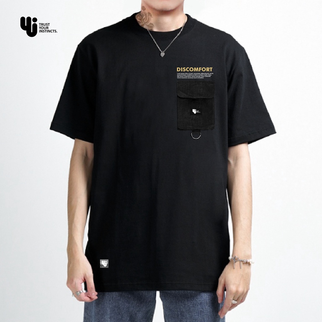 Yui Tshirt Pouch Black Discomfort Cotton Combat