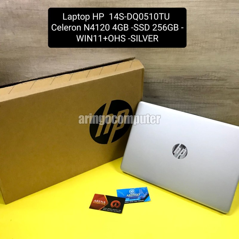 Laptop HP 14S-DQ0510TU Celeron N4120 4GB -SSD 256GB -WIN11+OHS -SILVER