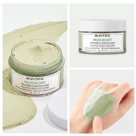 SKINTIFIC MUGWORT Anti Pores &amp; Acne Clay Mask