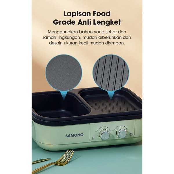 SAMONO SW-MCG1L Multifunctional Cooker Elektrik Daya Rendah SWMCG1L