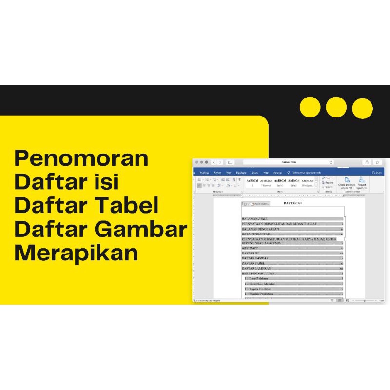 

Daftar Isi, Penomoran Halaman, Daftar Tabel, Gambar, Lampiran
