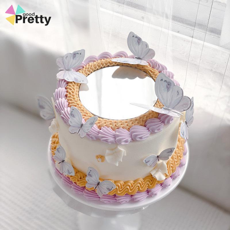 Cake Topper Hiasan Kue kupu Kupu Butterfly Pink Ungu Biru Ulang Tahun - PD