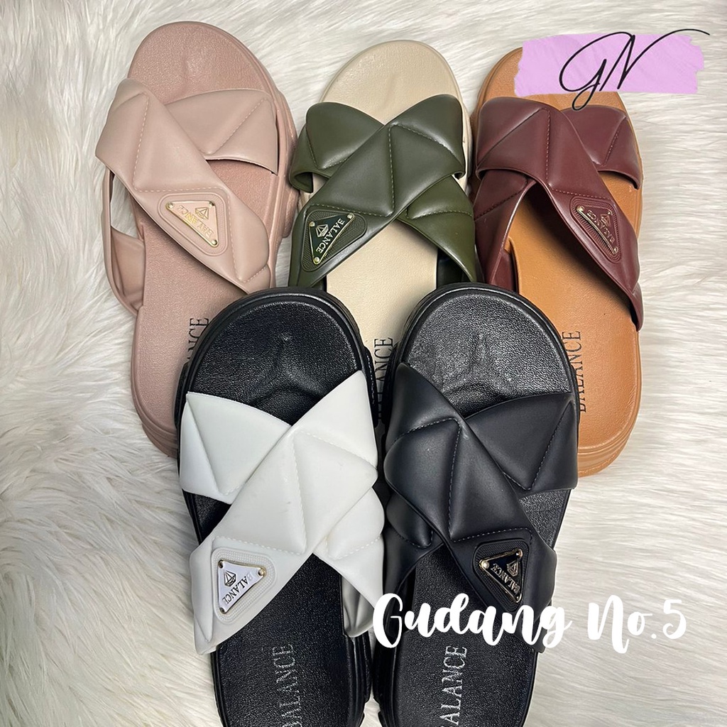 GN-2201-K13 Sandal Selop Jelly Tali Dua Silang Fashion Wanita Import PCU