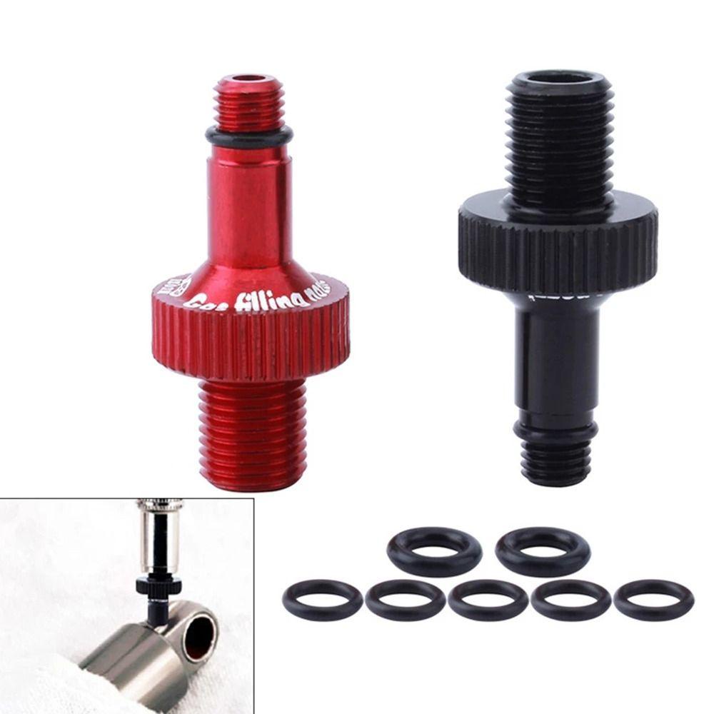 Lanfy Aerated Konversi Nozzle Sepeda Aksesoris Sepeda Gunung Alat Pengisian Bahan Bakar Shock Absorber Aerated Nozzle Aluminium Alloy Adapter Gas Nozzle