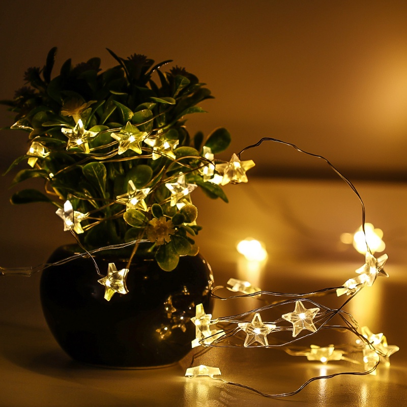 1/3meter LED String Light Bintang Kecil Kawat Tembaga Garland Warm White Fairy Lights Untuk Dekorasi Pesta Pernikahan Natal Rumah Liburan Pencahayaan