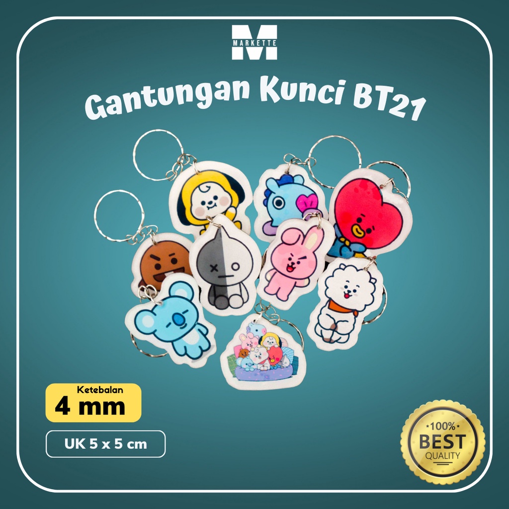 Jual Gantungan Kunci Bt21 Ganci Bts Gantungan Kunci Akrilik Bt21 Army