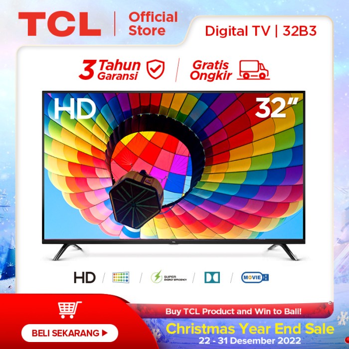 TCL 32B3 - HD Digital TV - HDMI/USB-Headphone TV LED TV 32 inch HEMAT