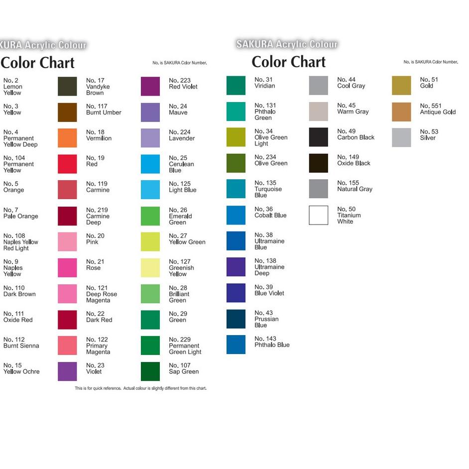 

☜ Sakura Acrylic Color 20ml Tube / Cat Akrilik Sakura 20ml (Part 01/03) ₨