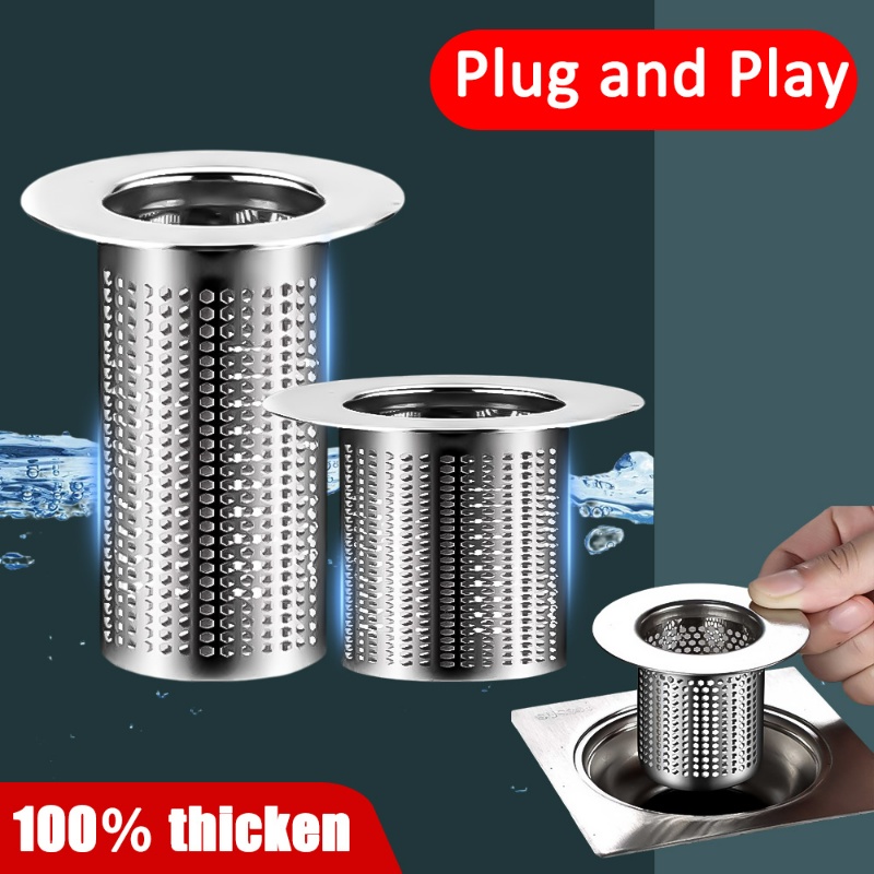 Saluran Pembuangan Dapur Jaring Menebal Stainless Steel Floor Drain/Keranjang Tangki Air Saringan Saringan Filter/Perangkap Rambut Kamar Mandi Multifungsi Anti Sumbat Wastafel Bathtub Leak Net Strainer