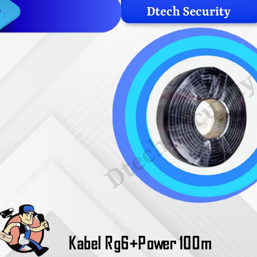 Kabel Rg6 Power 100m Hitam / Kabel Cctv Rg6 + Power 1 roll ( 100m)