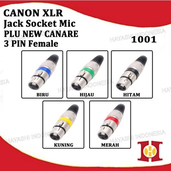 Soket Canon Canare XLR Plug Female Microphone Connector Konektor Mic - 5pc