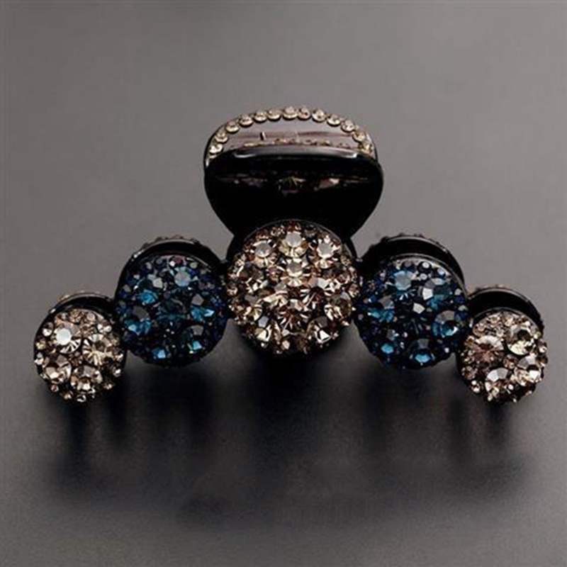 Berlian Imitasi Mengkilap Klip Rambut Wanita Fashion Berlian Imitasi Hiasan Kepala Kepiting Jepit Rambut Gadis Jepit Ponytail Holder Aksesoris Rambut