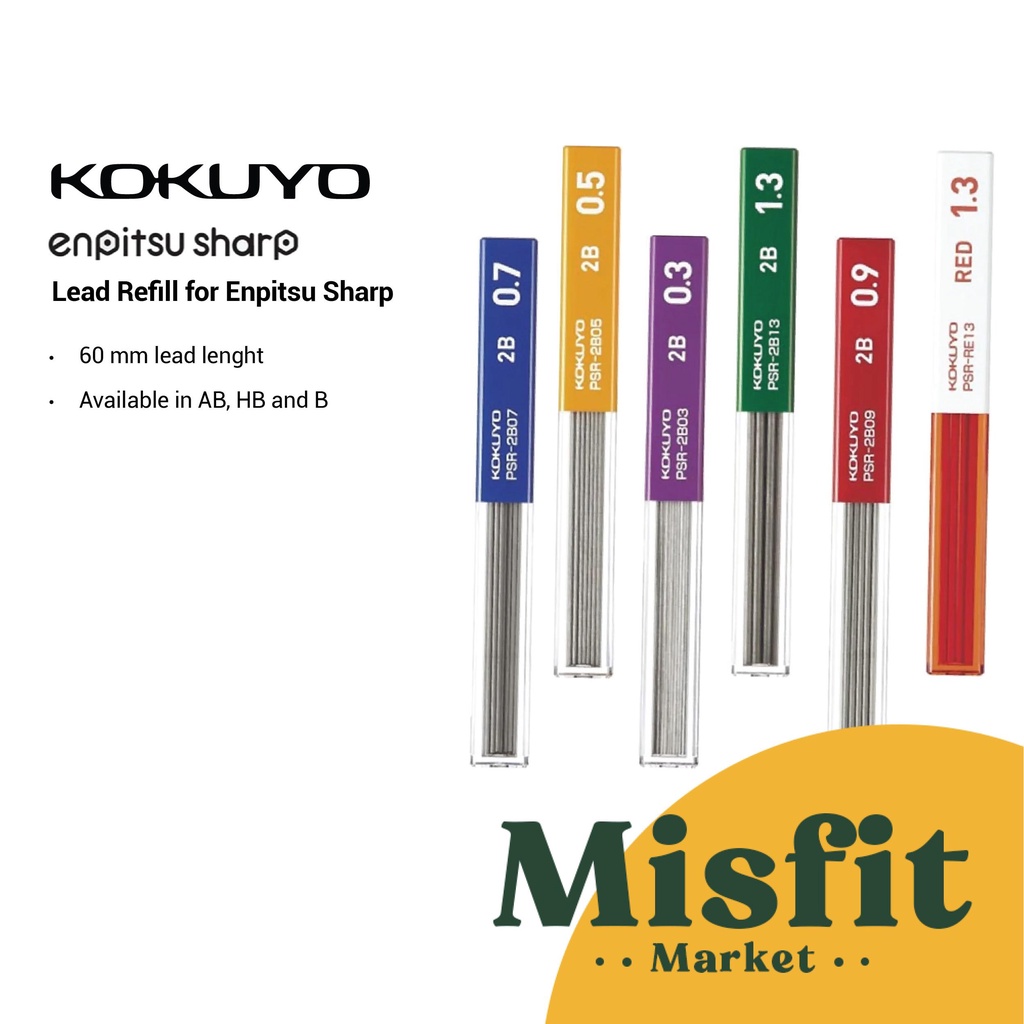 

Kokuyo Lead Refill Enpitsu Mechanical Pencil 0.3 0.5 0.7 0.9 1.3 mm Isi Ulang Mekanikal Pensil Mekanik