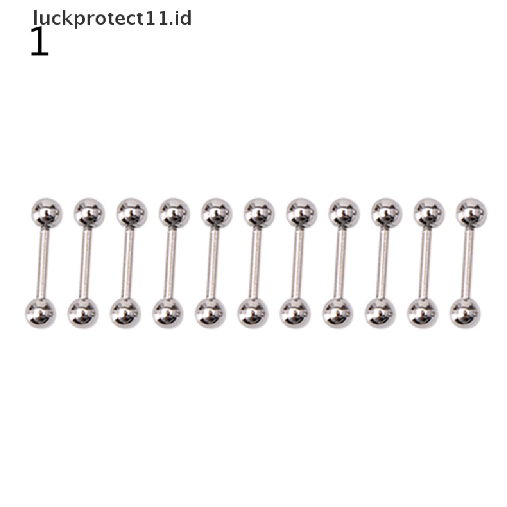 /Fashion Hot// Fashion// 10PCS Stainless steel Bola Lidah Pusar Nipple Barbel Rings Bar Body.