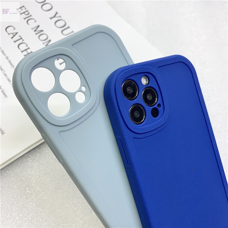 IPHONE Casing Silikon Lembut Garis Solid Dari Gadis Gemuk Kecil Untuk Iphone11 12 Pro Max X XR XSMAX.7 8plus