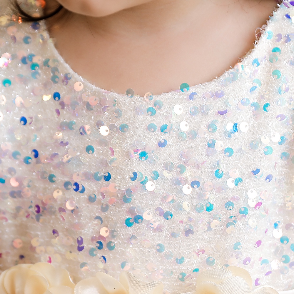 [Brandedbaby] 6M-8T DRESS PESTA ANAK PEREMPUAN / PARTY DRESS ANAK PEREMPUAN LENGAN PENDEK / DRESS PESTA BABY SEQUIN MEWAH