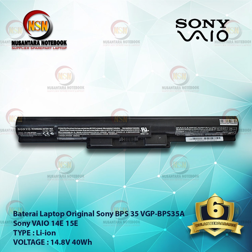 Baterai Original Sony BPS 35 VGP-BPS35A Sony VAIO 14E 15E