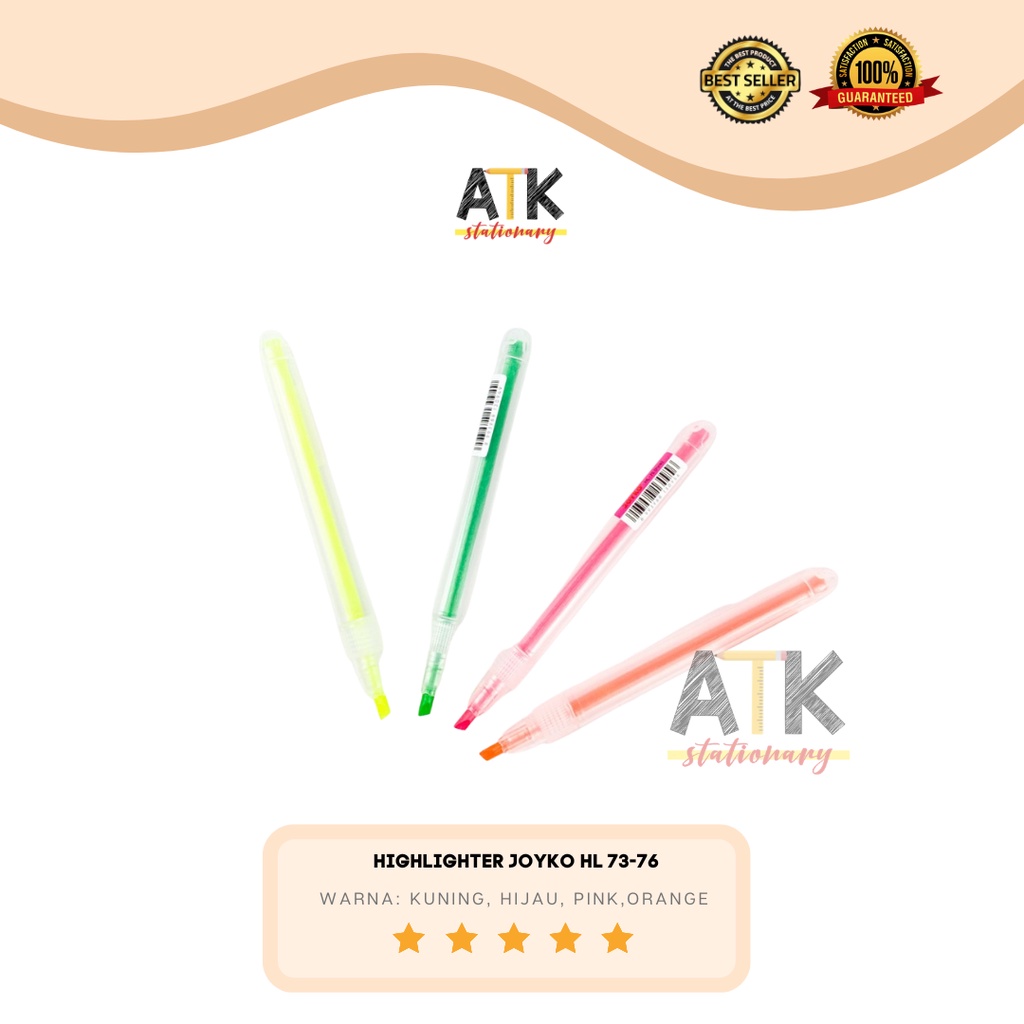 

Joyko Highlighter NEON Colour Pen / Penanda Joyko Stabilo Model Pen HL-73~76 atk