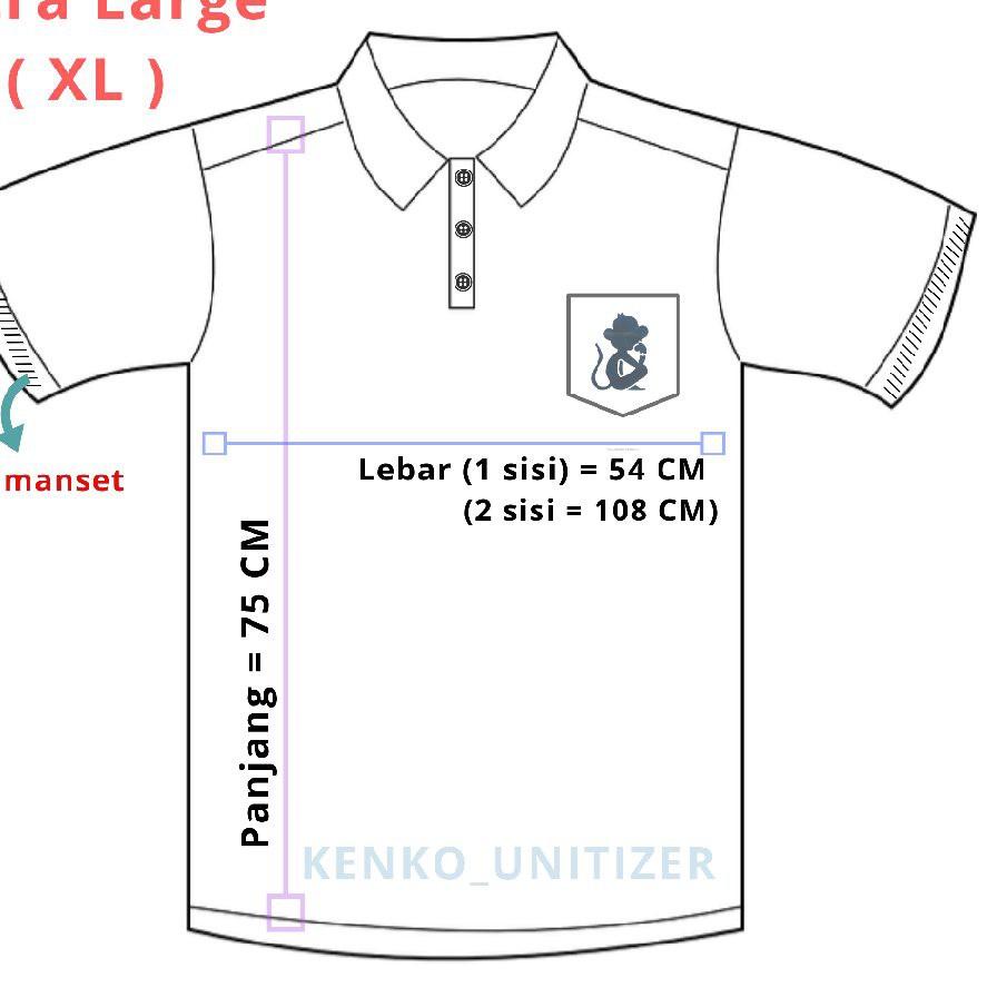 ↔✢❅ UNITIZER LSU1 kaos polo kaos kerah kaos wangki ukuran M L XL kantong saku lakos polos dewasa cow