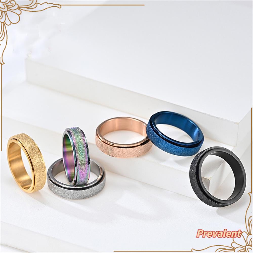 Preva Cincin Berubah Warna Matte Ring Aksesoris Pesta Warna Silver Gold Untuk Kecemasan Cincin Stainless Steel