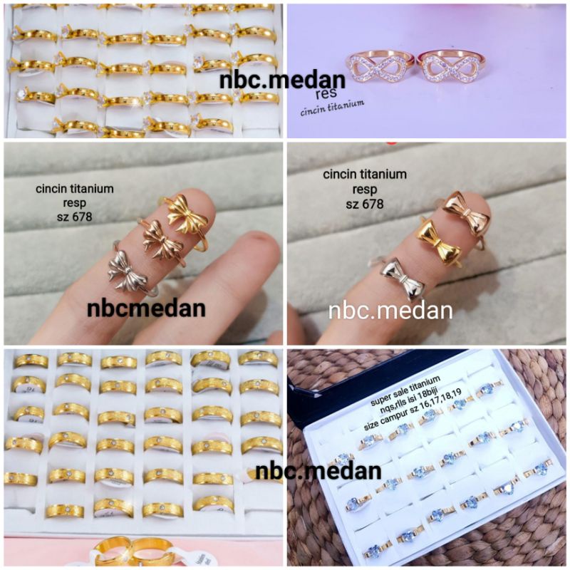 Cincin titanium &amp;Wynn premium asli,tidak luntur,bisa dipake mandi
