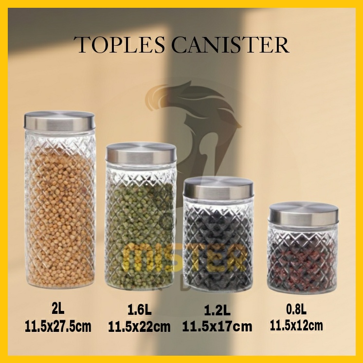 [COD] TOPLES KACA SET CANISTER - TOPLES SATUAN